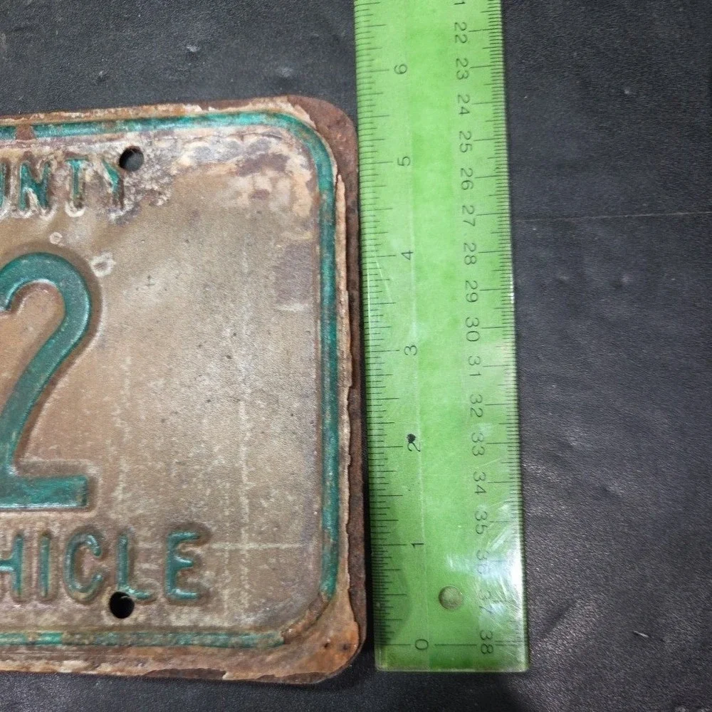 Lagrange County Indiana Vintage 1986 Non-Motor Vehicle License Plate 2092 Rust
